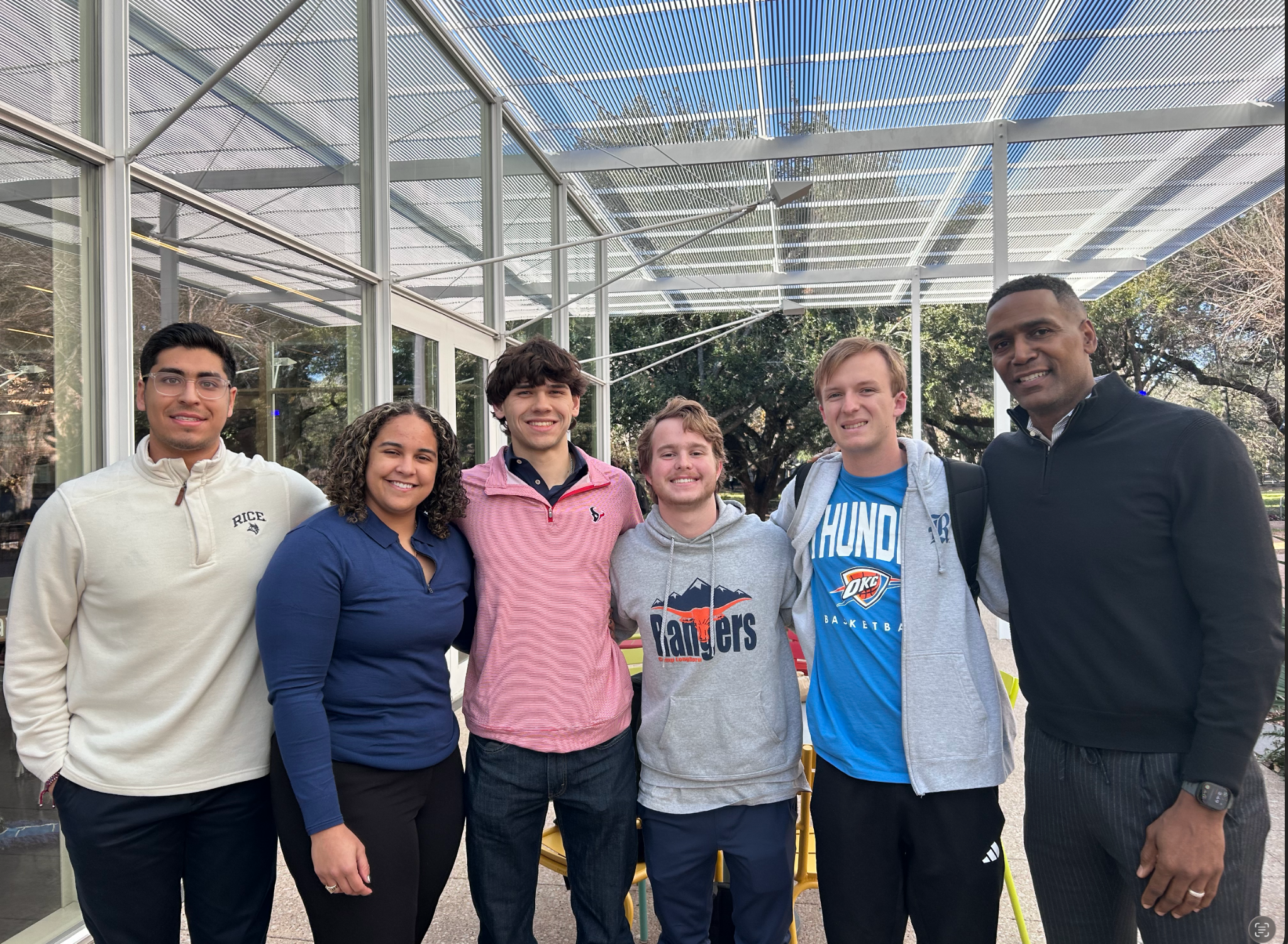 RSLS students with a guest professional after a campus event