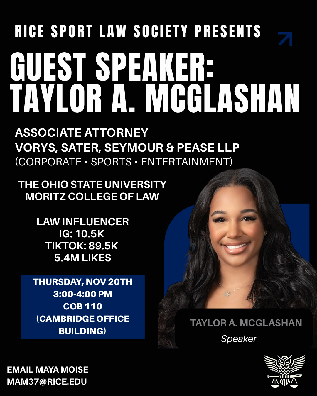 RSLS event graphic featuring Taylor A. McGlashan